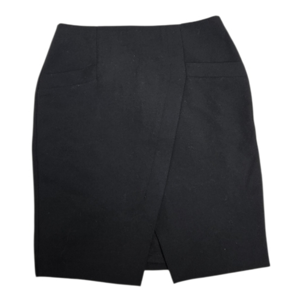 NEW Loft‎ black faux wrap business casual skirt petite 6